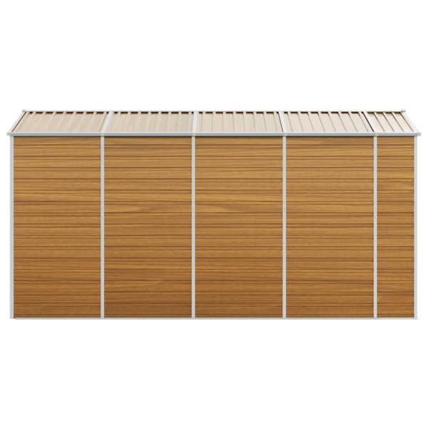 The Living Store haveskur 191x385x198 cm galvaniseret stål lysebrun - Skure & Redskabsskure