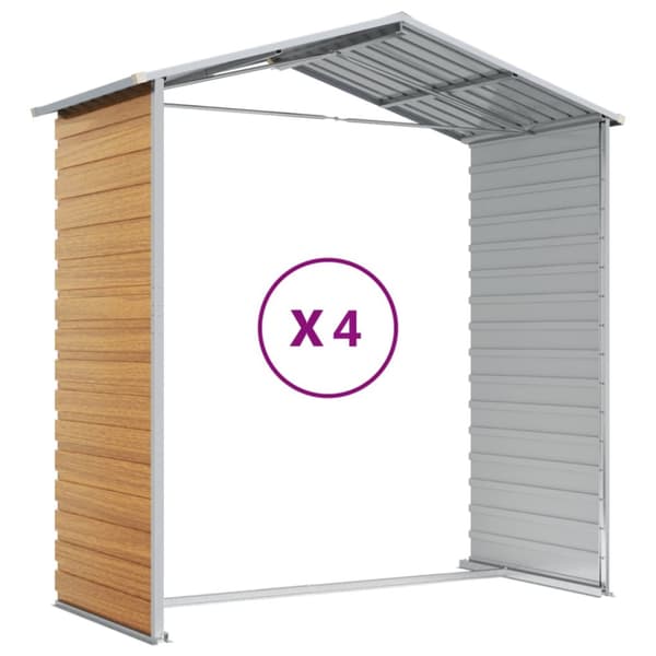 The Living Store haveskur 191x385x198 cm galvaniseret stål lysebrun - Skure & Redskabsskure