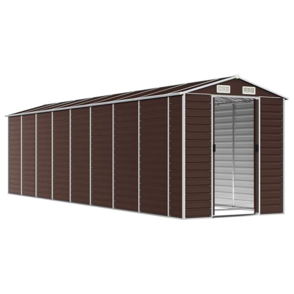 The Living Store haveskur 191x725x198 cm galvaniseret stål brun -  Skure & Redskabsskure