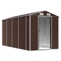 Miniatyrbillede 4 af 11: The Living Store haveskur 191x385x198 cm galvaniseret stål brun -  Skure & Redskabsskure
