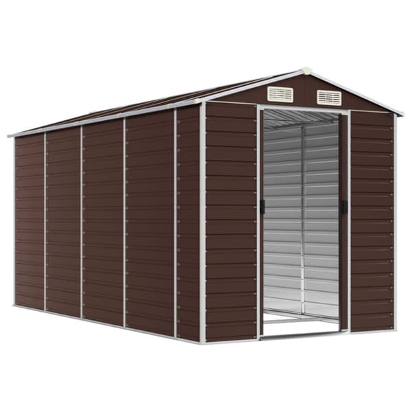 The Living Store haveskur 191x385x198 cm galvaniseret stål brun -  Skure & Redskabsskure