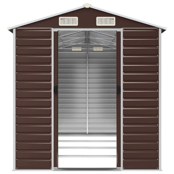 The Living Store haveskur 191x385x198 cm galvaniseret stål brun -  Skure & Redskabsskure