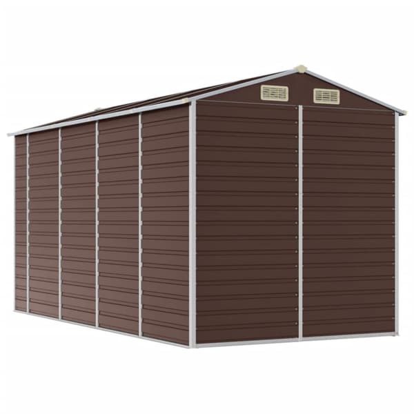 The Living Store haveskur 191x385x198 cm galvaniseret stål brun -  Skure & Redskabsskure