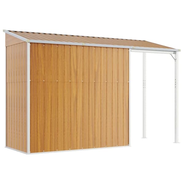 The Living Store Puutarhavaja lisäkatolla vaaleanruskea 277x110,5x181 cm teräs -  Pihavajat