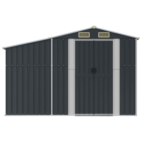 The Living Store haveskur 277x192,5x179 cm galvaniseret stål antracitgrå -  Skure & Redskabsskure