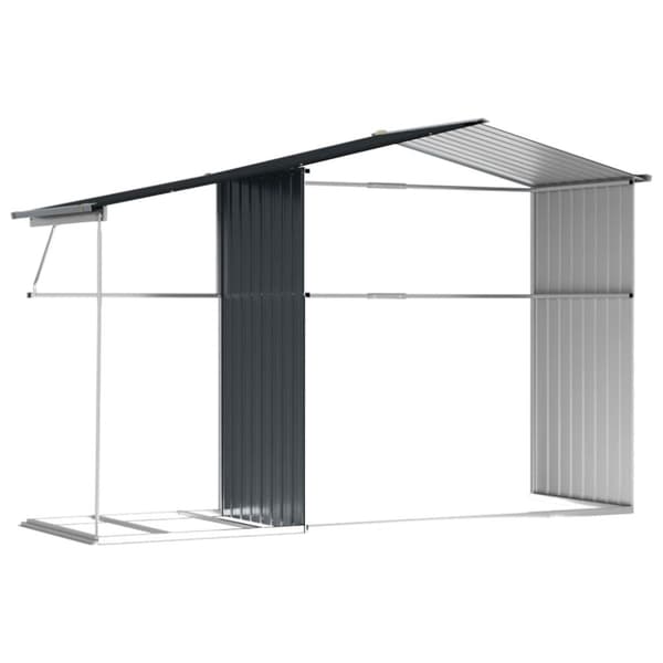 The Living Store haveskur 277x192,5x179 cm galvaniseret stål antracitgrå -  Skure & Redskabsskure