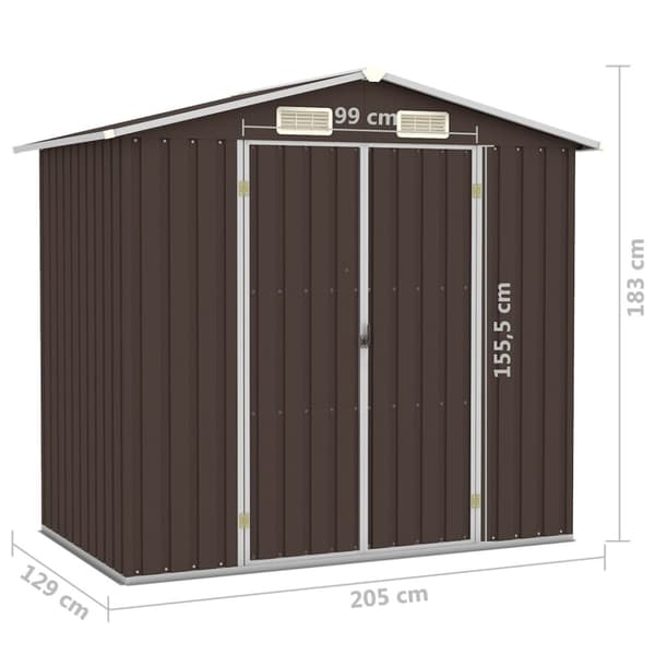 The Living Store haveskur 205x129x183 cm galvaniseret stål brun -  Skure & Redskabsskure