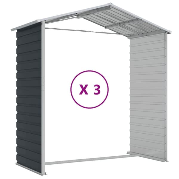 The Living Store haveskur 191x300x198 cm galvaniseret stål antracitgrå -  Skure & Redskabsskure
