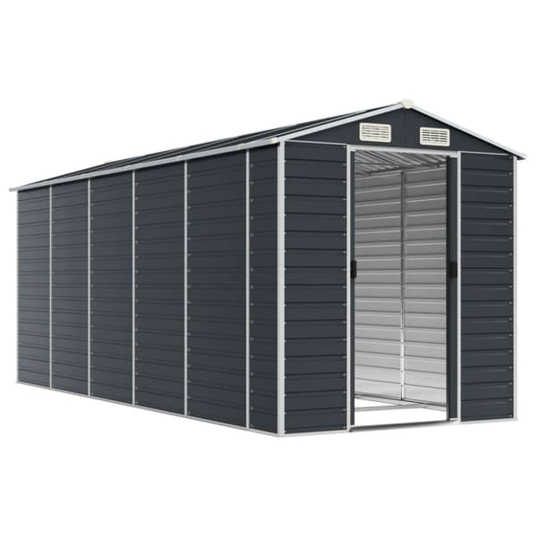 The Living Store haveskur 191x470x198 cm galvaniseret stål antracitgrå -  Skure & Redskabsskure