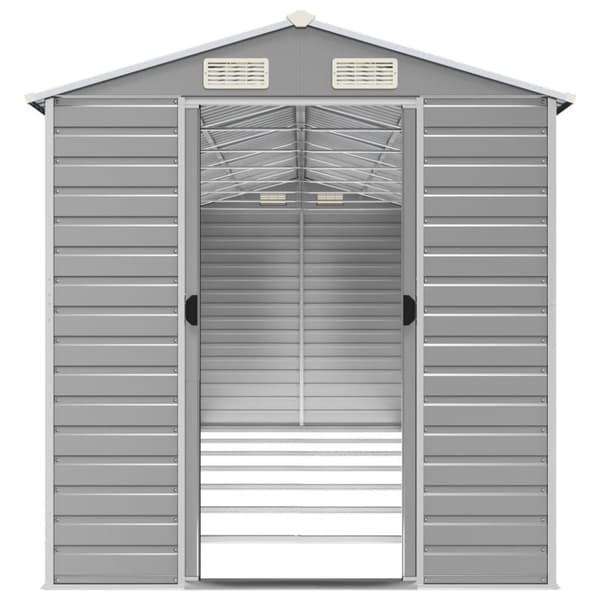 The Living Store haveskur 191x640x198 cm galvaniseret stål lysegrå -  Skure & Redskabsskure