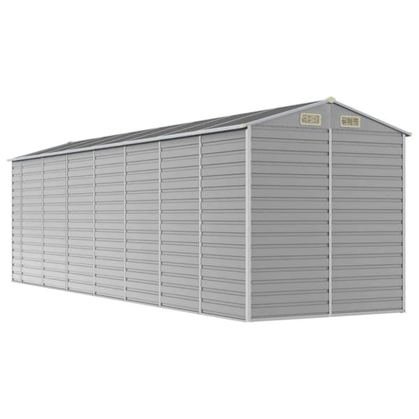The Living Store haveskur 191x640x198 cm galvaniseret stål lysegrå -  Skure & Redskabsskure