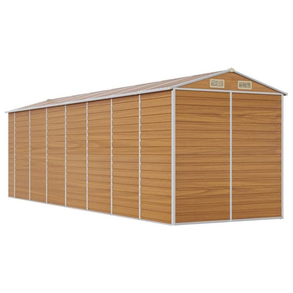 The Living Store haveskur 191x640x198 cm galvaniseret stål lysebrun -  Skure & Redskabsskure