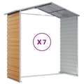 Miniatyrbillede 10 af 11: The Living Store haveskur 191x640x198 cm galvaniseret stål lysebrun -  Skure & Redskabsskure