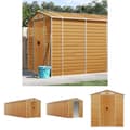 Miniatyrbillede 1 af 11: The Living Store haveskur 191x640x198 cm galvaniseret stål lysebrun -  Skure & Redskabsskure