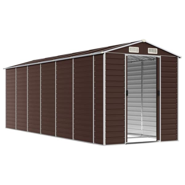 The Living Store haveskur 191x555x198 cm galvaniseret stål brun -  Skure & Redskabsskure