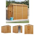 Miniatyrbillede 1 af 11: The Living Store haveskur 191x215x198 cm galvaniseret stål lysebrun -  Skure & Redskabsskure
