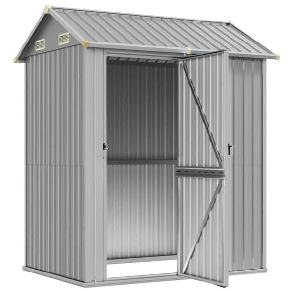 The Living Store haveskur 192x152,5x237 cm galvaniseret stål lysegrå -  Skure & Redskabsskure
