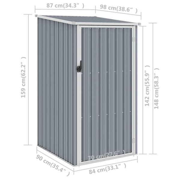 Skure & Redskabsskure - Living haveskur 87x98x159 cm galvaniseret stål grå