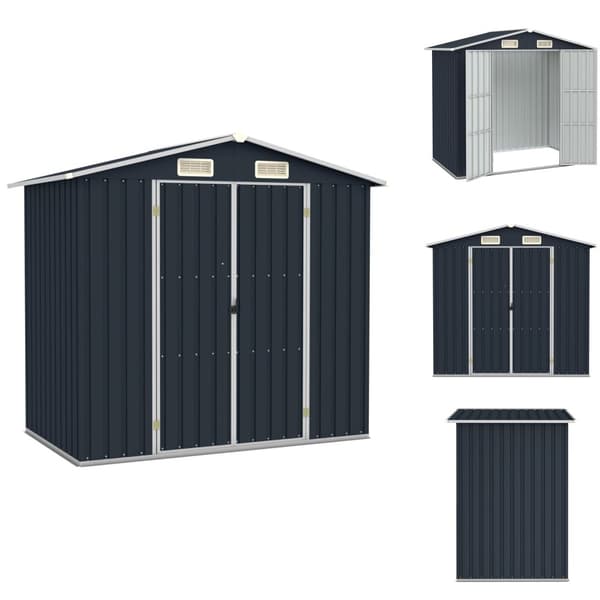 Skure & Redskabsskure - Living haveskur 205x129x183 cm galvaniseret stål antracitgrå
