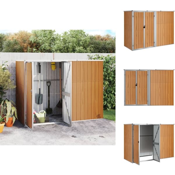 Skure & Redskabsskure - Living redskabsskur til haven 225x89x161 cm galvaniseret stål brun