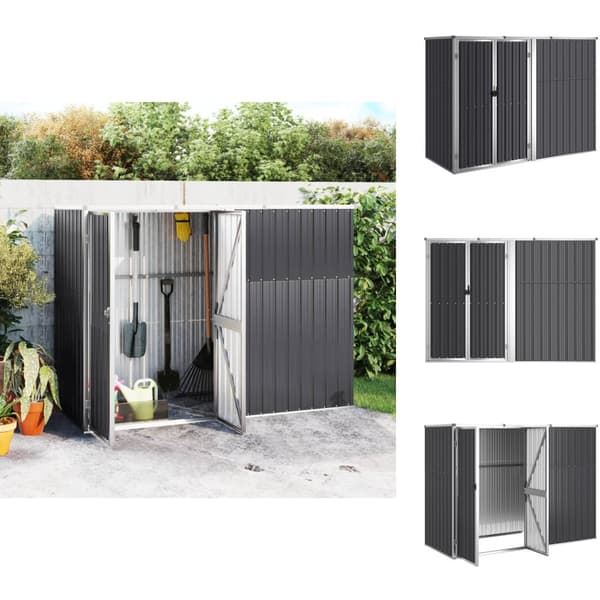 Skure & Redskabsskure - Living redskabsskur til haven 225x89x161 cm galvaniseret stål antracit