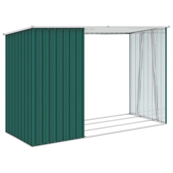 Skure & Redskabsskure - Living brændeskur 245x98x159 cm galvaniseret stål grøn