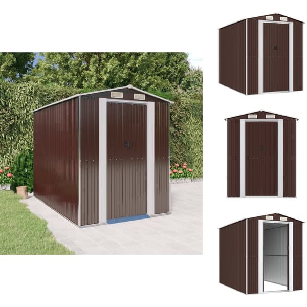 Skure & Redskabsskure - Living haveskur 192x274x223 cm galvaniseret stål mørkebrun