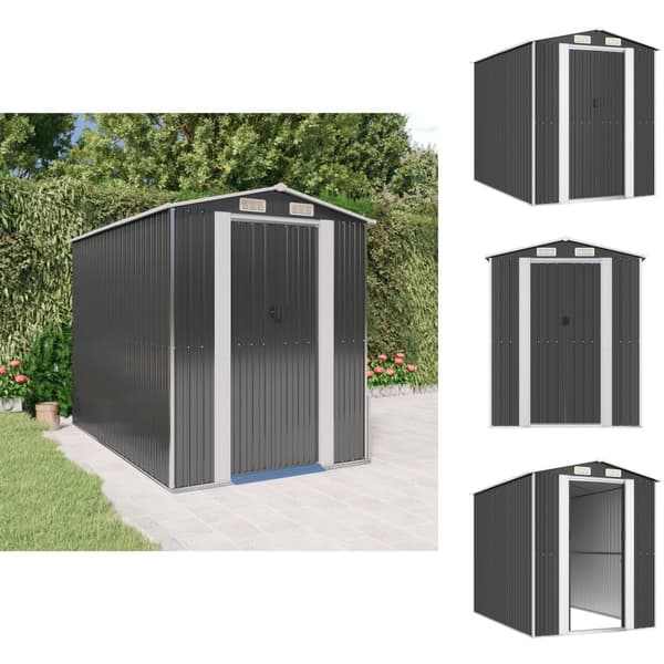 Skure & Redskabsskure - Living haveskur 192x274x223 cm galvaniseret stål antracitgrå