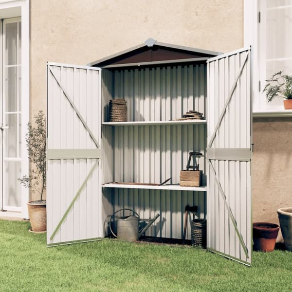 Skure & Redskabsskure - Living haveskur 116x45x175 cm galvaniseret stål brun