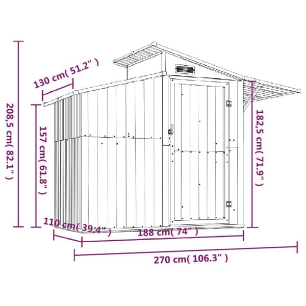 Skure & Redskabsskure - Living haveskur 270x130x208,5 cm galvaniseret stål brun