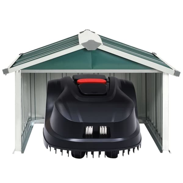 Skure & Redskabsskure - Living garage til robotplæneklipper 92x97x63 cm galvaniseret stål grøn