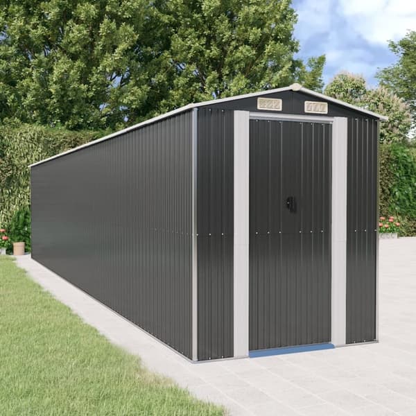 Skure & Redskabsskure - Living haveskur 192x938x223 cm galvaniseret stål antracitgrå