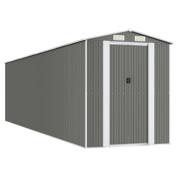 Skure & Redskabsskure - Living haveskur 192x772x223 cm galvaniseret stål lysegrå
