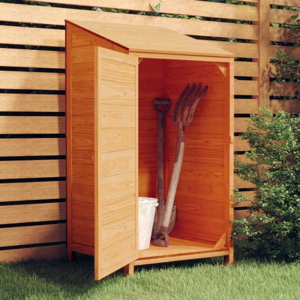 Skure & Redskabsskure - Living haveskur 55x52x112 cm massivt grantræ brun