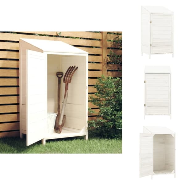Skure & Redskabsskure - Living haveskur 55x52x112 cm massivt grantræ hvid
