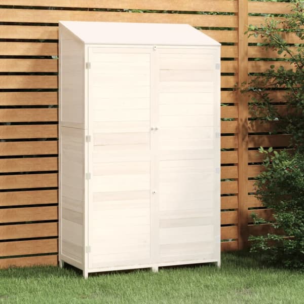 Förråd & Redskapsbodar - Living Trädgårdsbod vit 102x52x174,5 cm massivt granträ