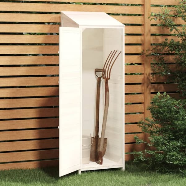 Skure & Redskabsskure - Living haveskur 55x52x174,5 cm massivt fyrretræ hvid