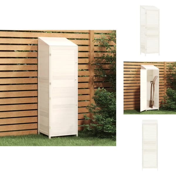 Skure & Redskabsskure - Living haveskur 55x52x174,5 cm massivt fyrretræ hvid