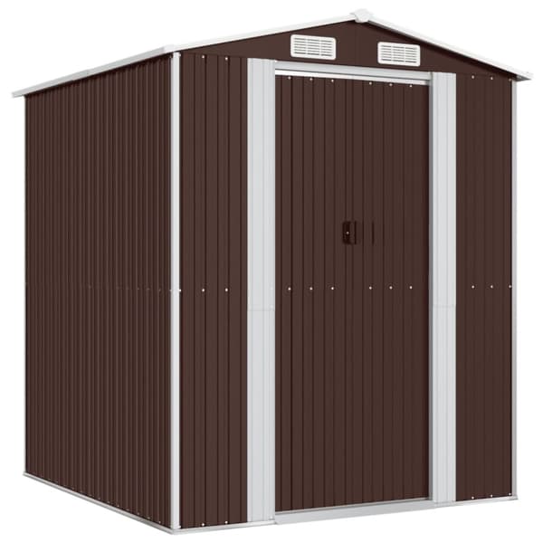 Haveskur 192x191x223 cm galvaniseret stål mørkebrun - Haveskur - Haveskure - Home & Living