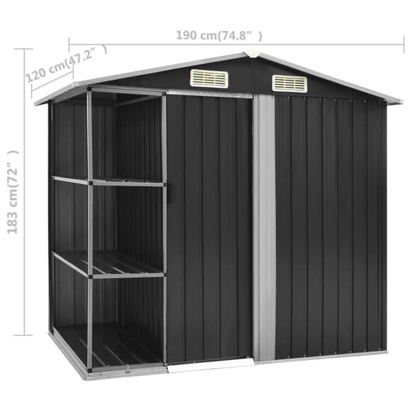 Puutarhavaja telineellä antrasiitti 205x130x183 cm rauta - Puutarhavaja - Puutarhavajat - Home & Living
