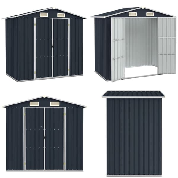 Trädgårdsskjul antracit 205x129x183 cm galvaniserat stål - Trädgårdsbord - Trädgårdsskjul - Home & Living