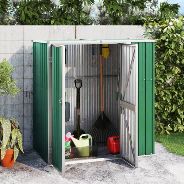 Redskabsskur til haven 161x89x161 cm galvaniseret stål grøn - Værktøjsskur - Værktøjsskure - Home & Living