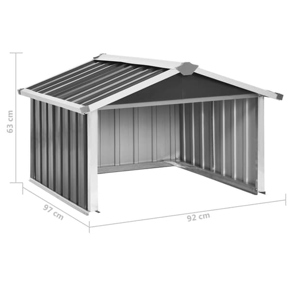 Skur til robotplæneklipper 92x97x63 cm galvaniseret stål grå - Haveskur - Haveskure - Home & Living