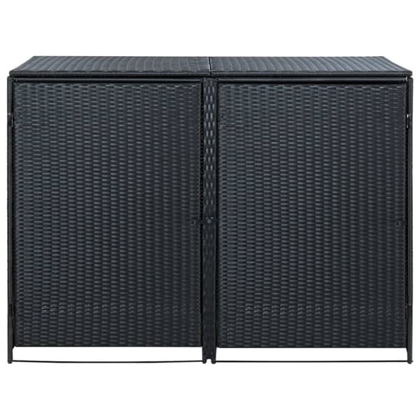 Skjul för 2 soptunnor konstrotting 148x80x111 cm svart - Skjul - Soptunneskjul - Home & Living