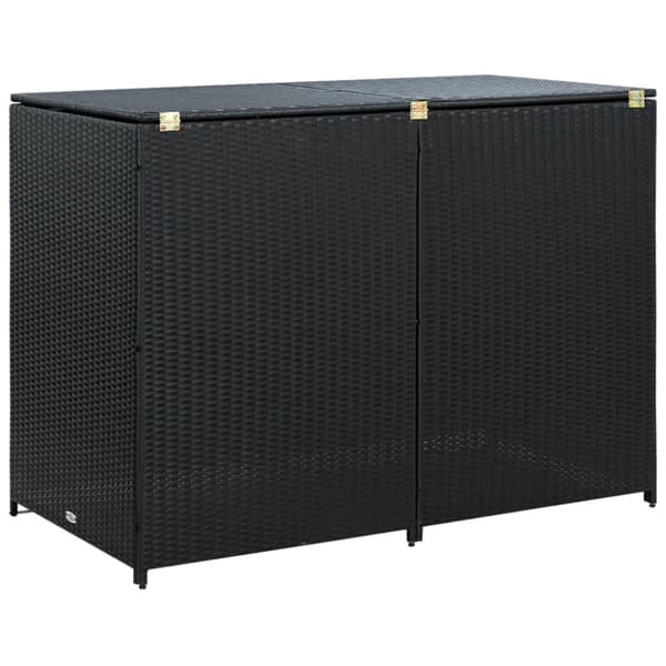 Skjul för 2 soptunnor konstrotting 148x80x111 cm svart - Skjul - Soptunneskjul - Home & Living