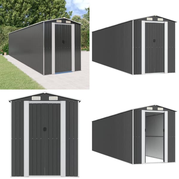 Haveskur 192x772x223 cm galvaniseret stål antracitgrå - Haveskur - Haveskure - Home & Living