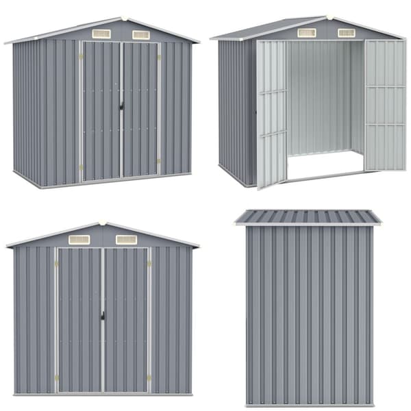 Haveskur 205x129x183 cm galvaniseret stål grå - Haveskur - Haveskure - Home & Living