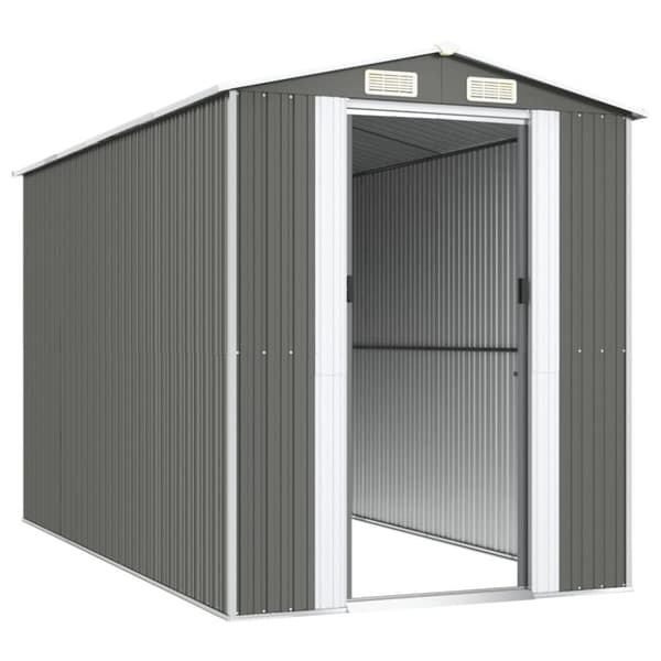 Haveskur 192x357x223 cm galvaniseret stål lysegrå - Haveskur - Haveskure - Home & Living