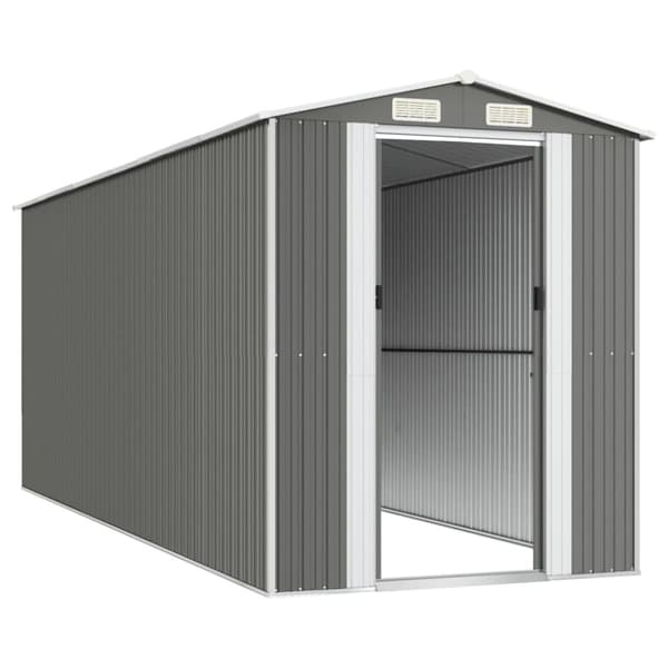 Haveskur 192x523x223 cm galvaniseret stål lysegrå - Haveskur - Haveskure - Home & Living