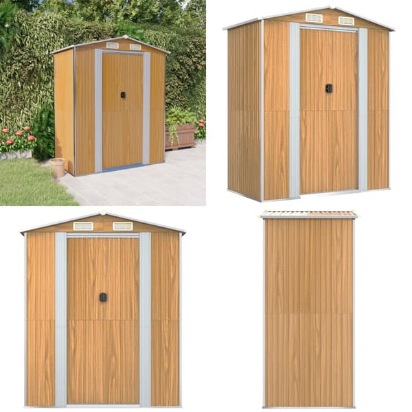 Haveskur 192x108x223 cm galvaniseret stål lysebrun - Haveskur - Haveskure - Home & Living